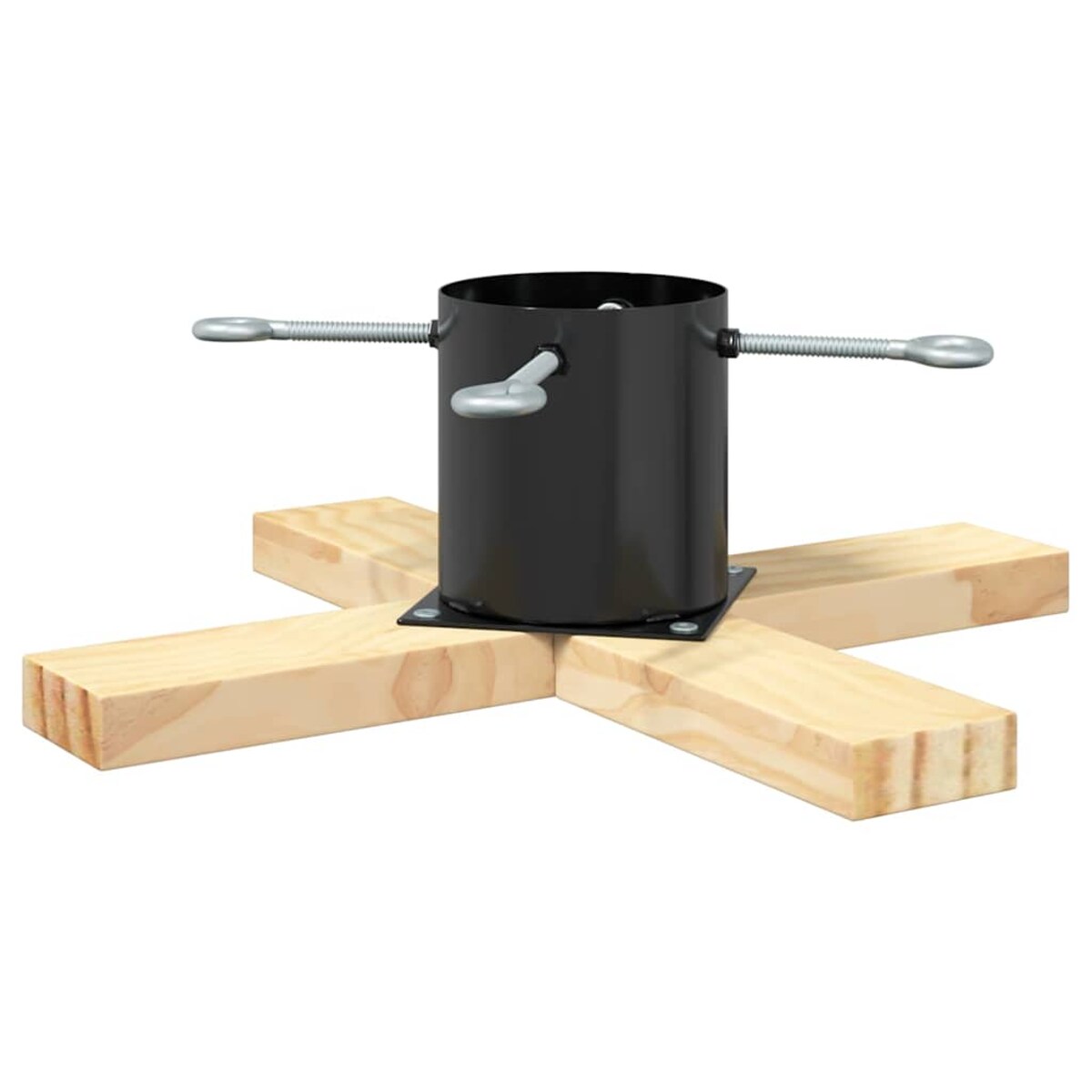 vidaXL Stojak na Choinkę Czarny 50 x 50 x 16 cm Lite drewno sosnowe