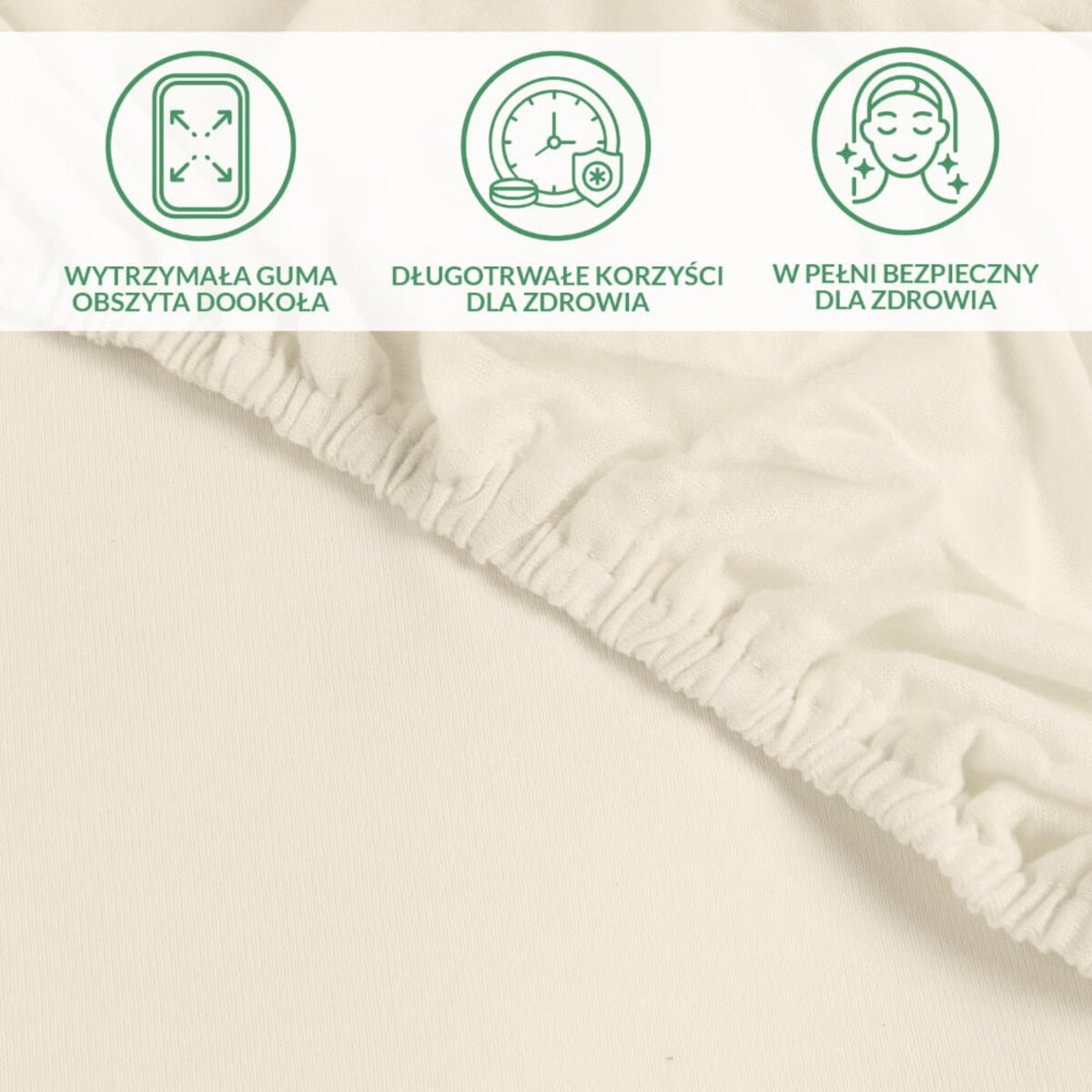 Prześcieradło ochronne wodoodporne z gumką 2w1, rozmiar 90x200 SMARTCEL kolor krem