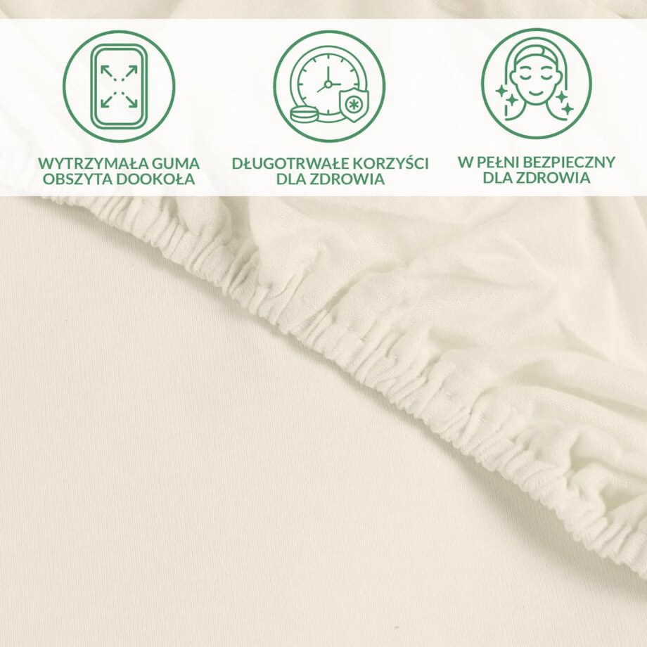 Prześcieradło ochronne wodoodporne z gumką 2w1, rozmiar 90x200 SMARTCEL kolor krem