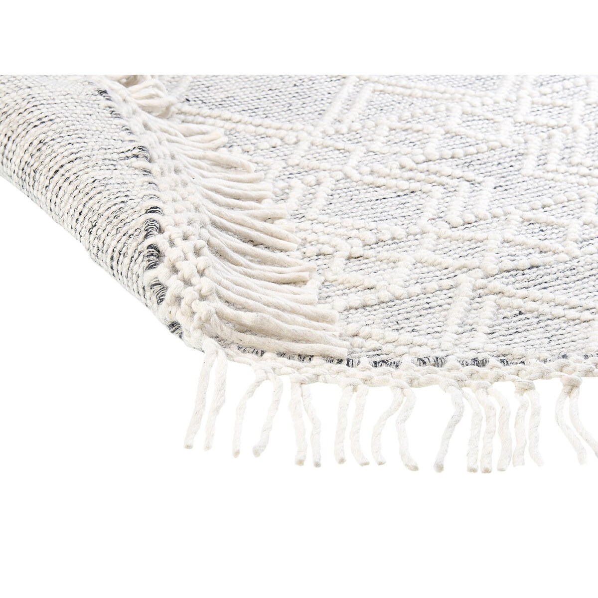 Okrągły dywan wełniany ⌀ 140 cm szary ze złamaną bielą BULDAN