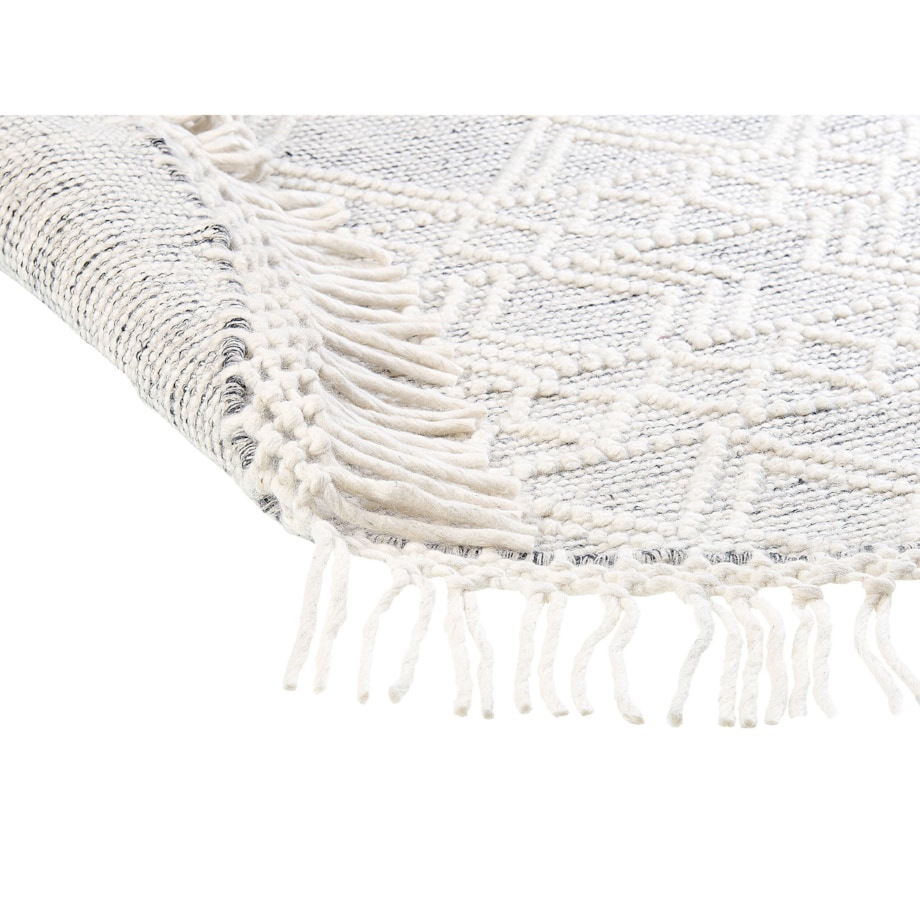 Okrągły dywan wełniany ⌀ 140 cm szary ze złamaną bielą BULDAN