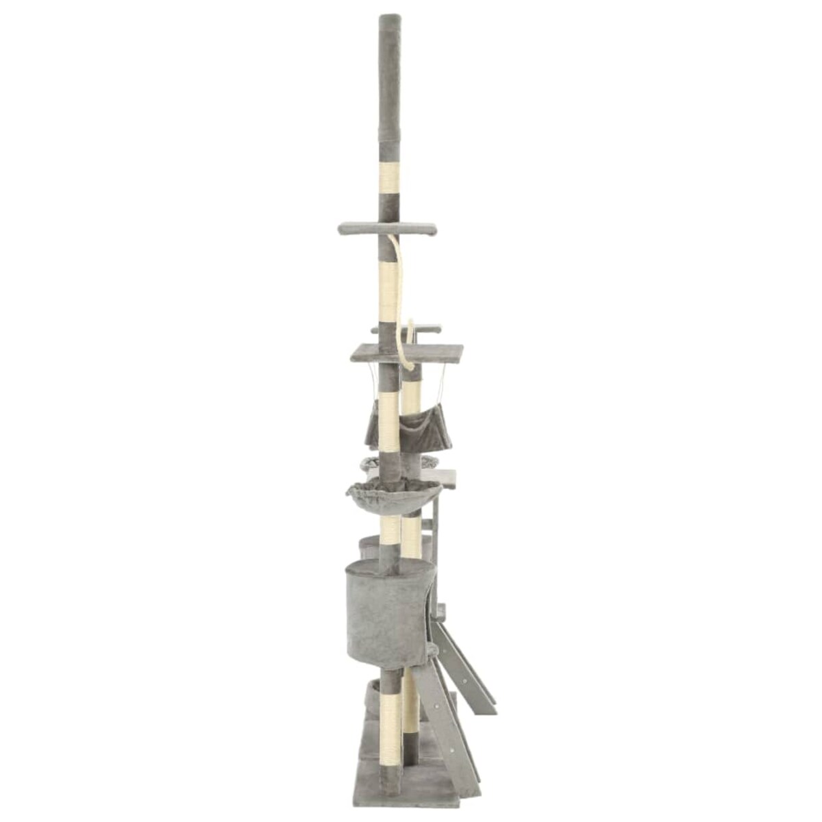 vidaXL Drapak dla kota z sizalowymi słupkami, 230-250 cm, szary