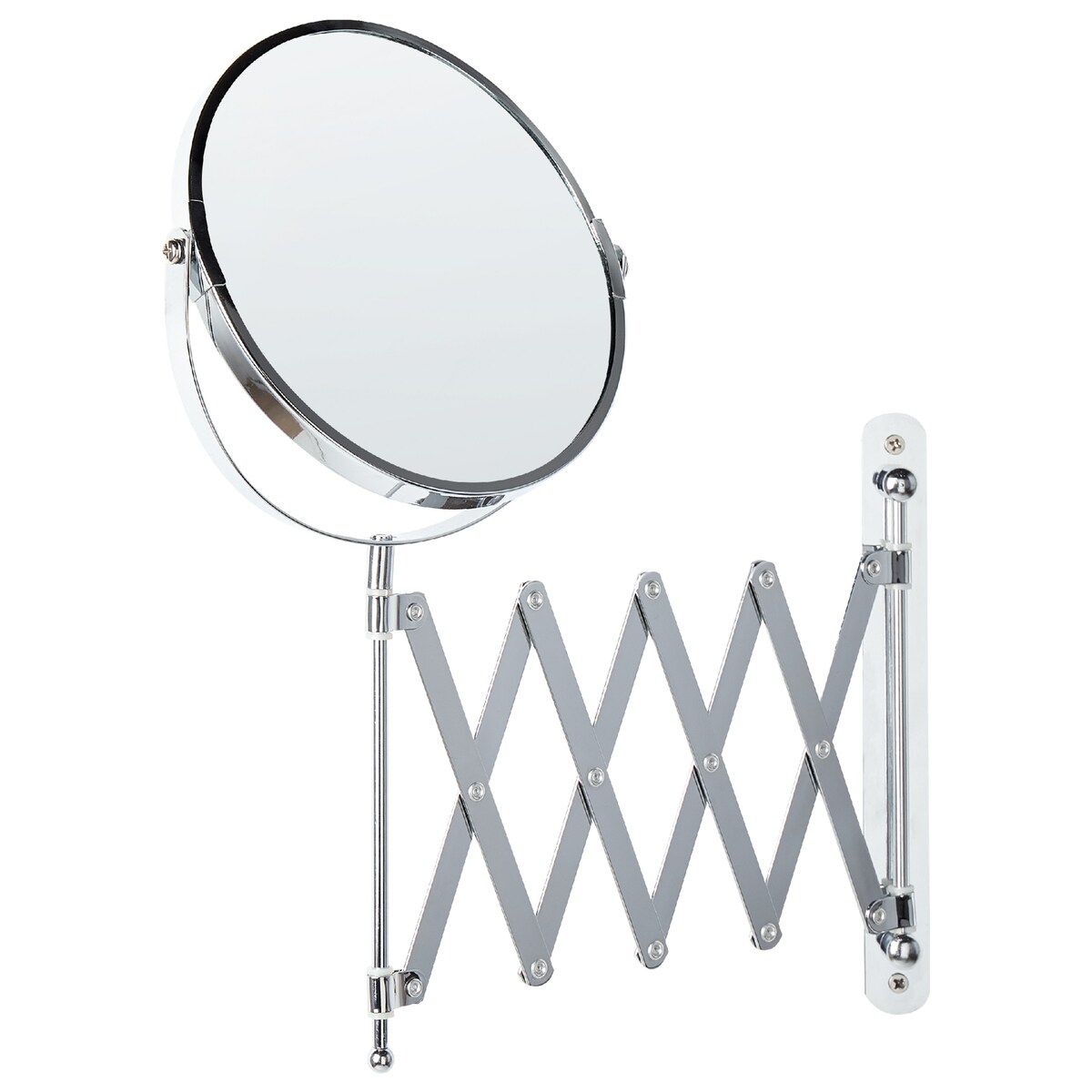Lusterko kosmetyczne ścienne na wysięgniku YVELINES 57 cm 36 cm Metal Srebrny