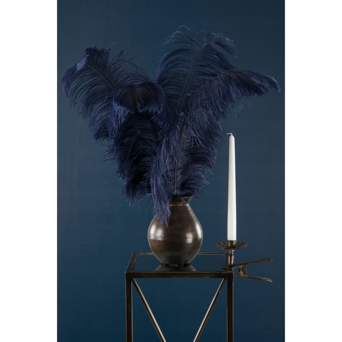 PIÓRO DEKORACYJNE STRUSIE granatowe 60cm