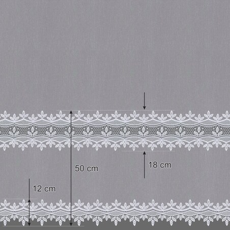 Firana na taśmie wave 300x245 biały ze wzorem