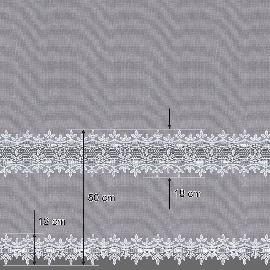 Firana na taśmie wave 300x245 biały ze wzorem