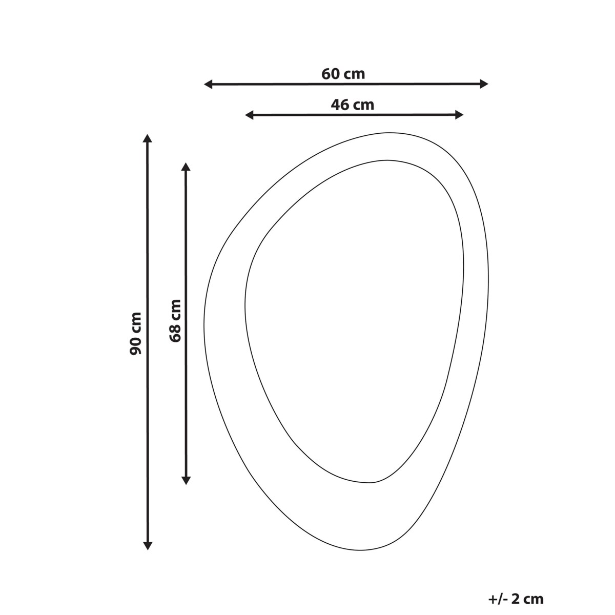 Lustro ścienne welurowe 60 x 90 cm białe AUDES