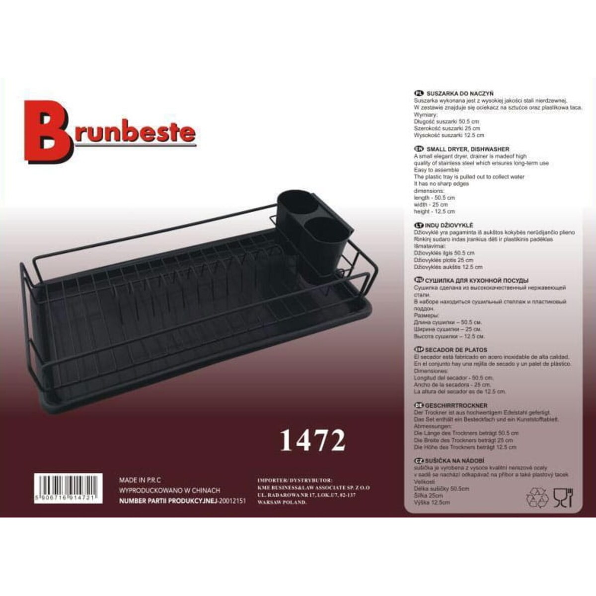 Suszarka do naczyń 50x25cm BRUNBESTE