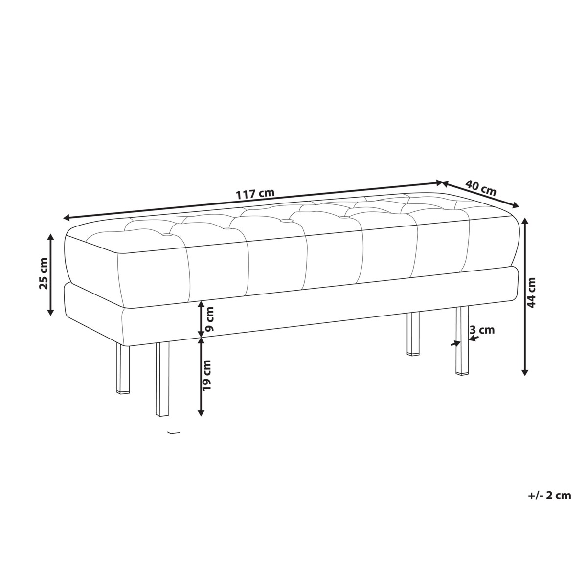 Ławka welurowa żółta ROSEVILLE