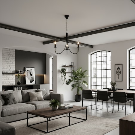 czarna lampa wisząca sufitowa 3 punktowa edylit loft do salonu