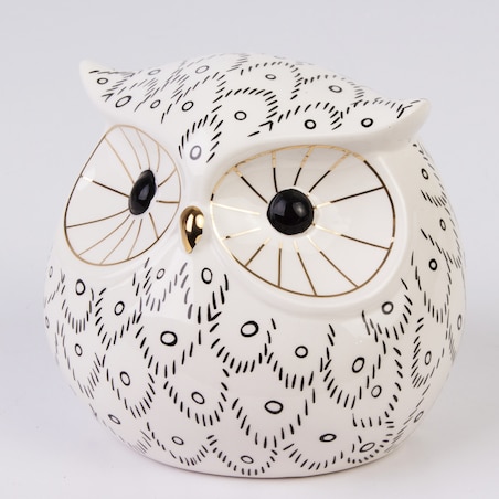 Skarbonka ceramiczna - 11,5x12,5x12,5 cm SOWA