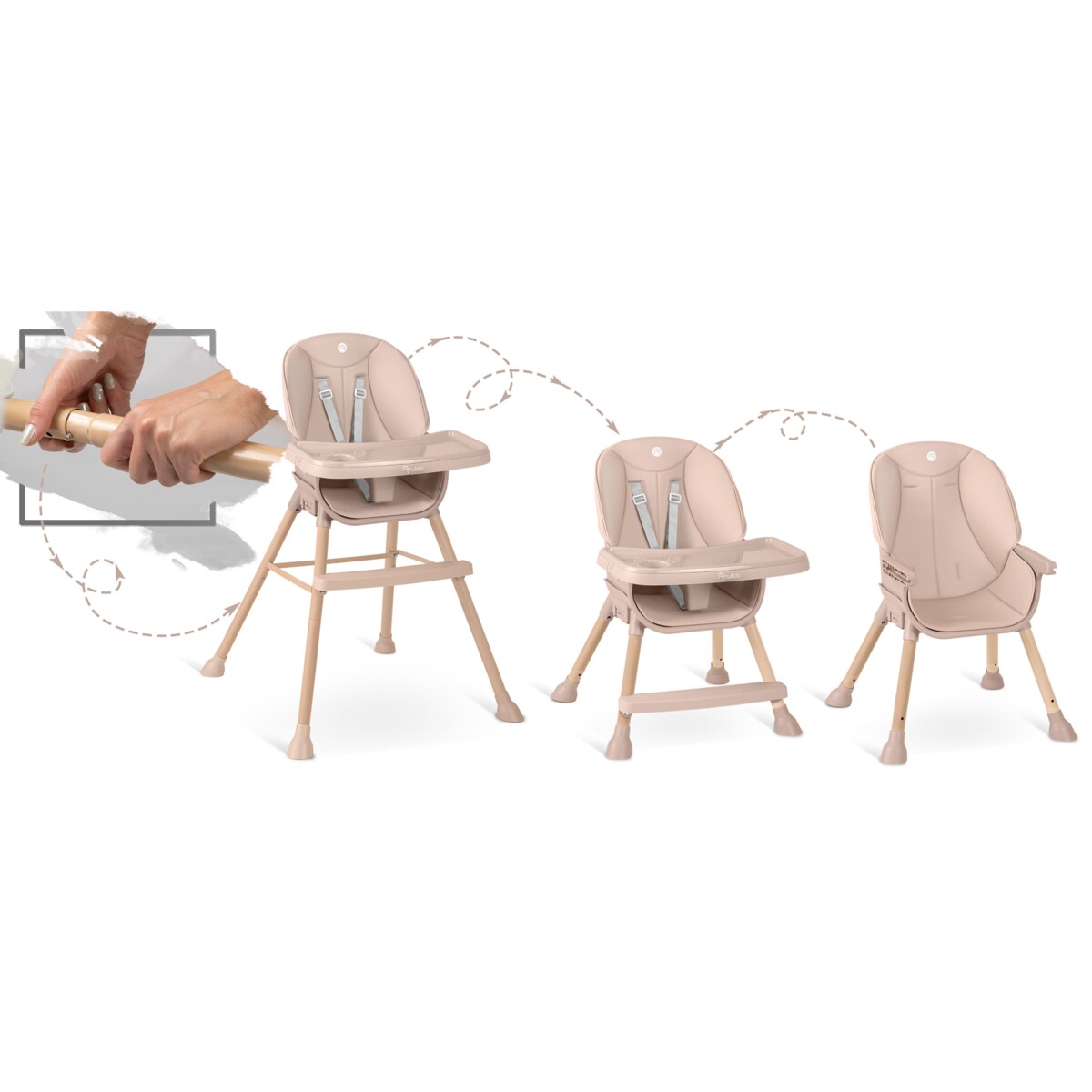 Krzesełko do karmienia dla dzieci regulowane fotelik Nukido