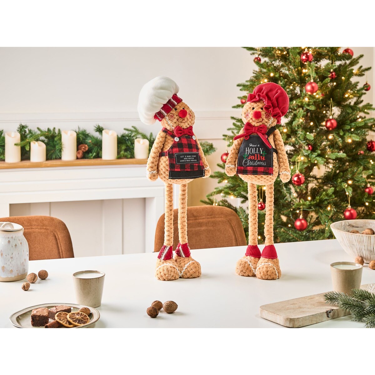 Zestaw 2 dekoracji świątecznych FLAKAVATNET Piernikowy ludzik 54 cm Brązowy