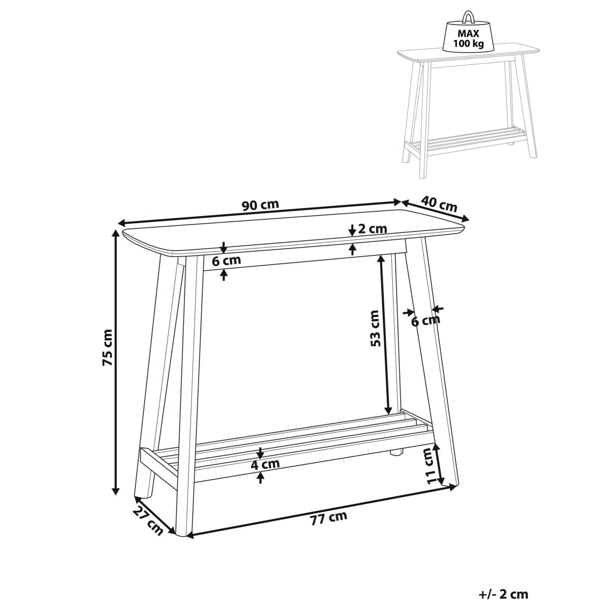 Konsola jasne drewno TULARE