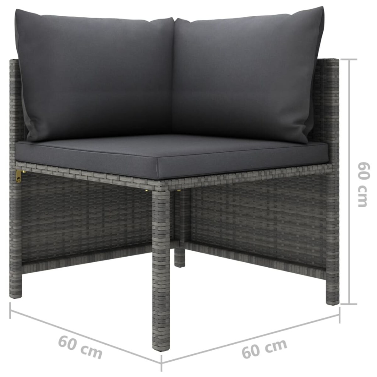 vidaXL 4-osobowa sofa ogrodowa z poduszkami, polirattan, szara