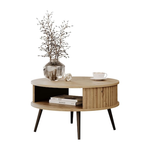 Stolik kawowy okrągły IVY dąb artisan