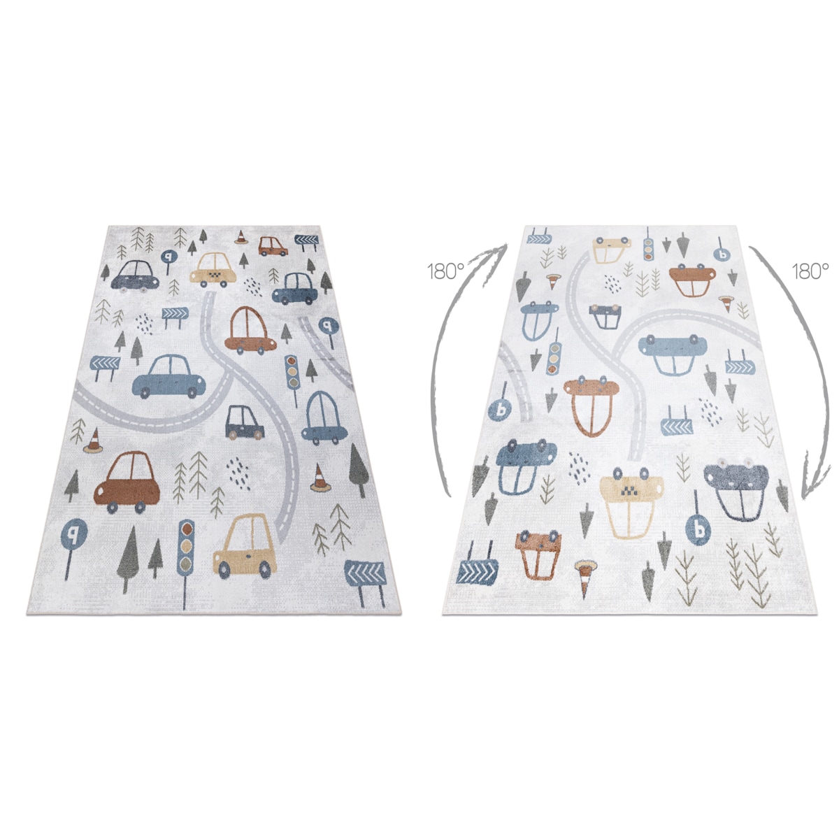 Dywan BONO 8436 Auta, ulica kremowy / jasny 140x190 cm