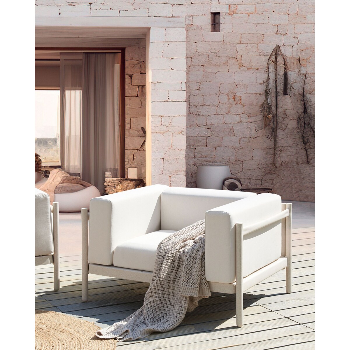 Zestaw 2 krzeseł Jasnobeżowy FERRETTI