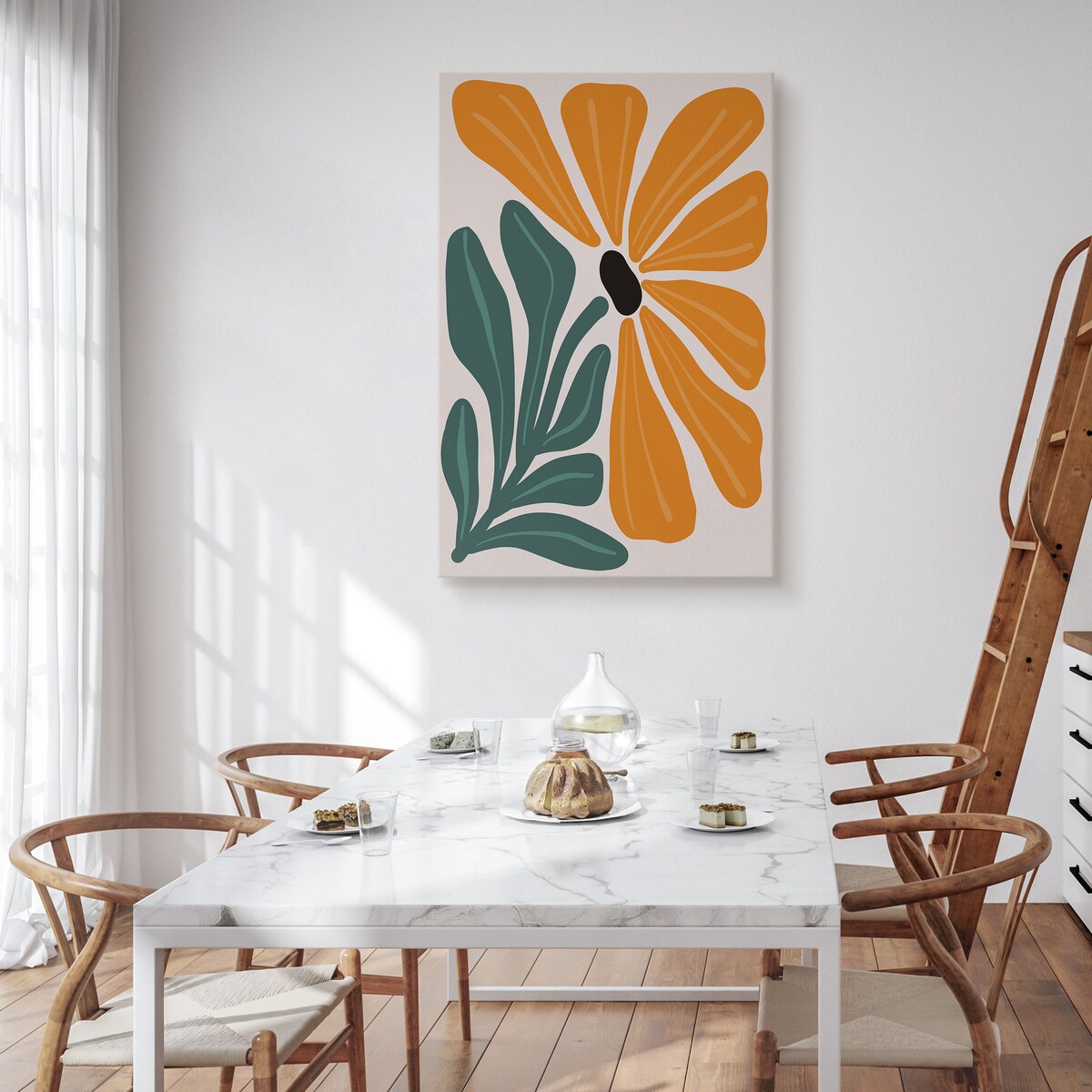 Obraz Pomarańczowy Pastelowy Kwiat 30x40cm