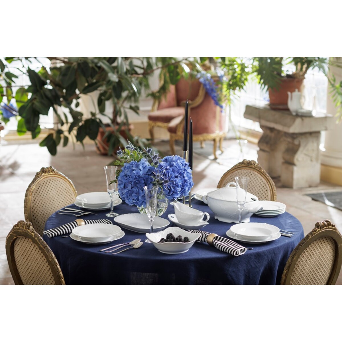 Serwis obiadowy dla 6 osób 25 el. Rococo Maria białe 0001