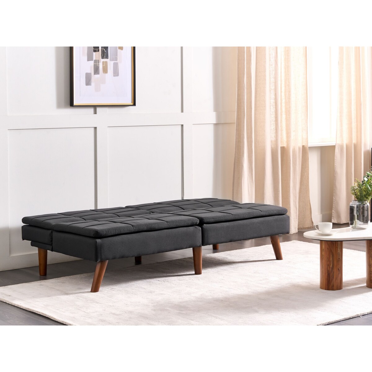 Sofa rozkładana czarna RONNE