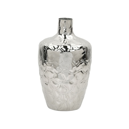 Wazon na kwiaty metalowy 39 cm srebrny INSHAS