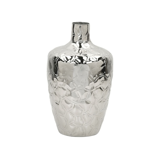 Wazon na kwiaty metalowy 39 cm srebrny INSHAS