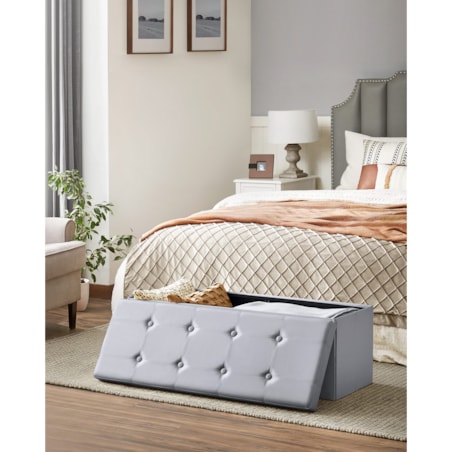 Pufa Siedzisko do sypialni pokoju przedpokoju Jasnoszary