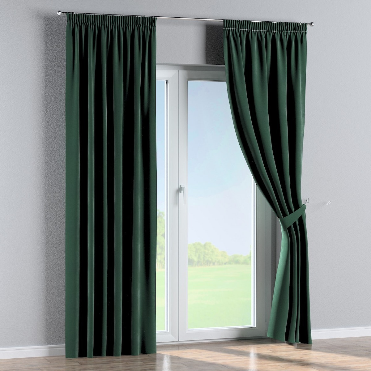 Zasłona na taśmie marszczącej 1 szt. 130x260 ciemny zielony