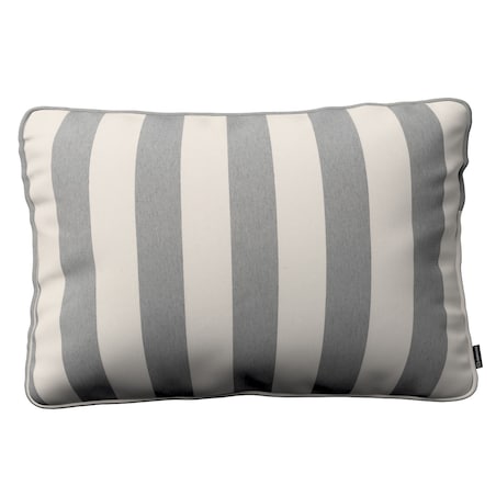 Poszewka Gabi na poduszkę prostokątna 60x40 biało-szare pionowe pasy (5,5cm)