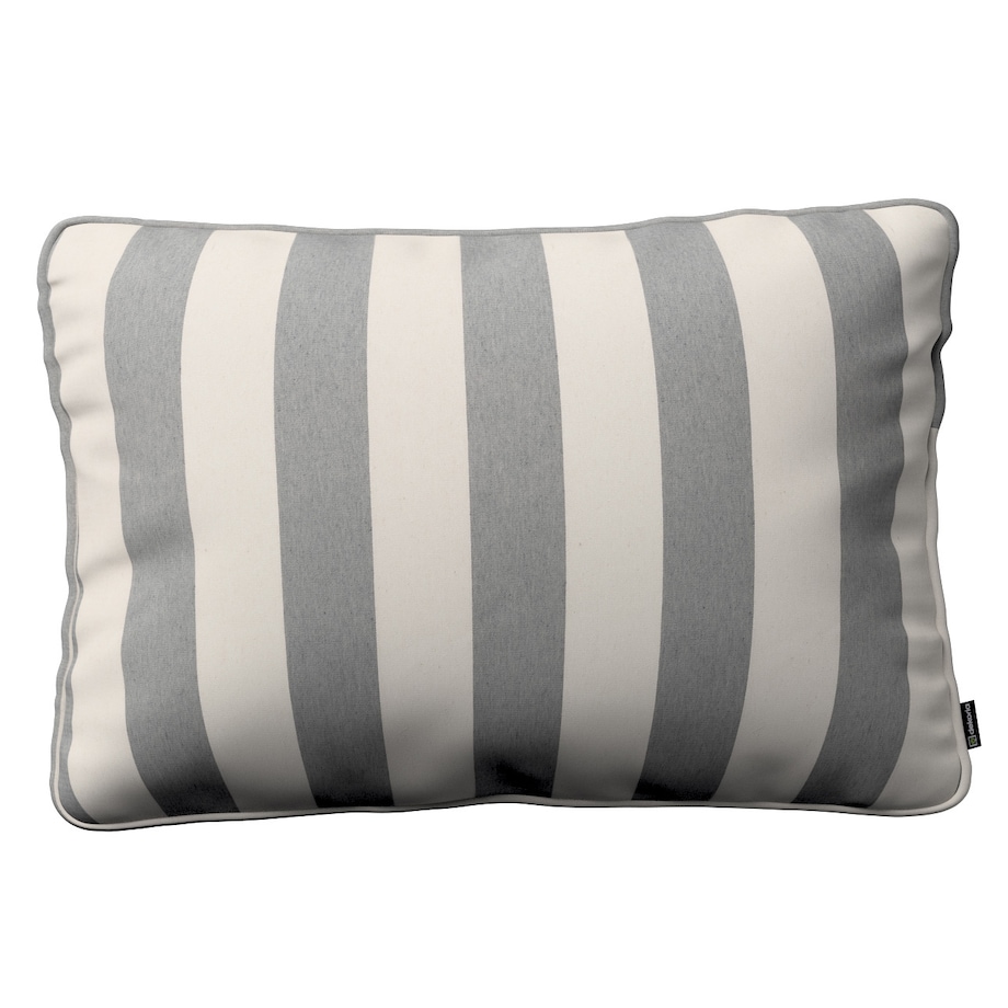 Poszewka Gabi na poduszkę prostokątna 60x40 biało-szare pionowe pasy (5,5cm)