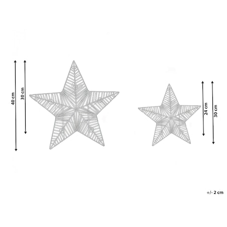 Zestaw 2 dekoracji świątecznych LED HAMPEN 24/30 cm Gwiazda Złoty