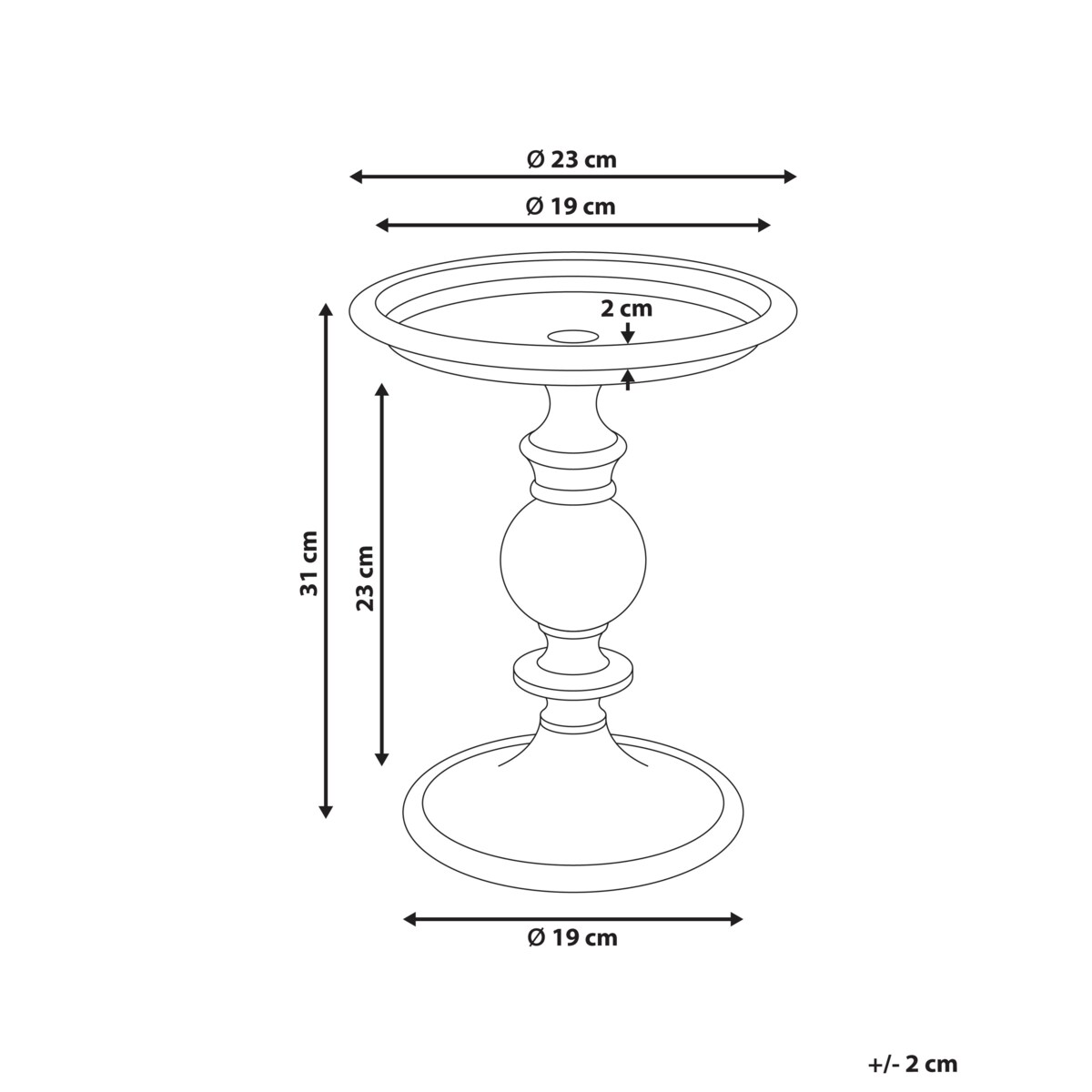 Świecznik VODNO Metal 31 cm Złoty