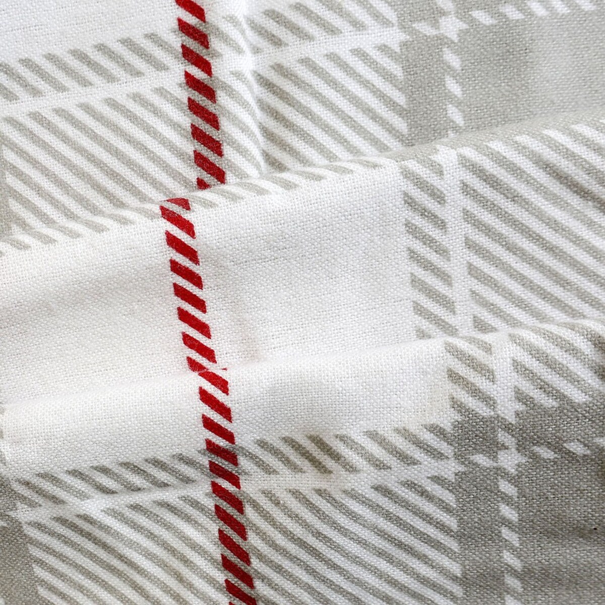 Pościel flanelowa 160x200 Skandia White, czerwona w białą kratę, Flanelove, Darymex