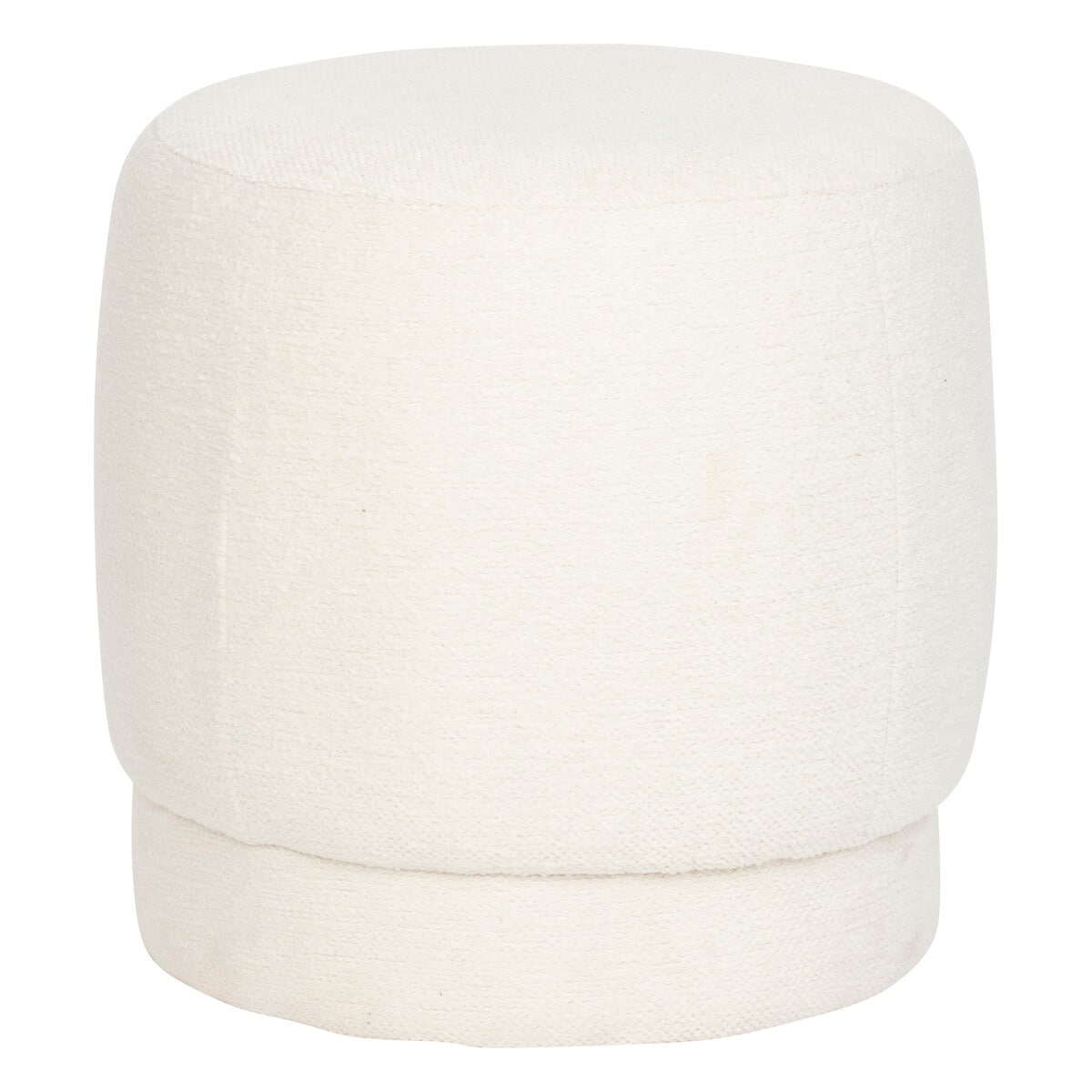 Pufa tapicerowana okrągła AMEA bouclé, Ø 39 cm, kolor biały