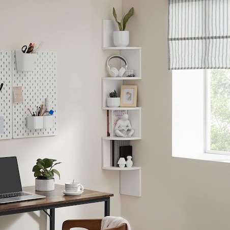 Regał Narożny Półka 20X20X127,5 Cm Biały