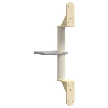 vidaXL Ścienne drzewko dla kota z drapakiem, jasnoszare, 85,5 cm