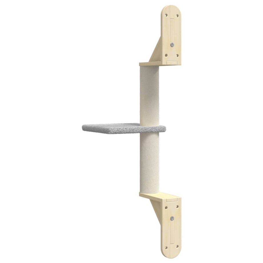 vidaXL Ścienne drzewko dla kota z drapakiem, jasnoszare, 85,5 cm