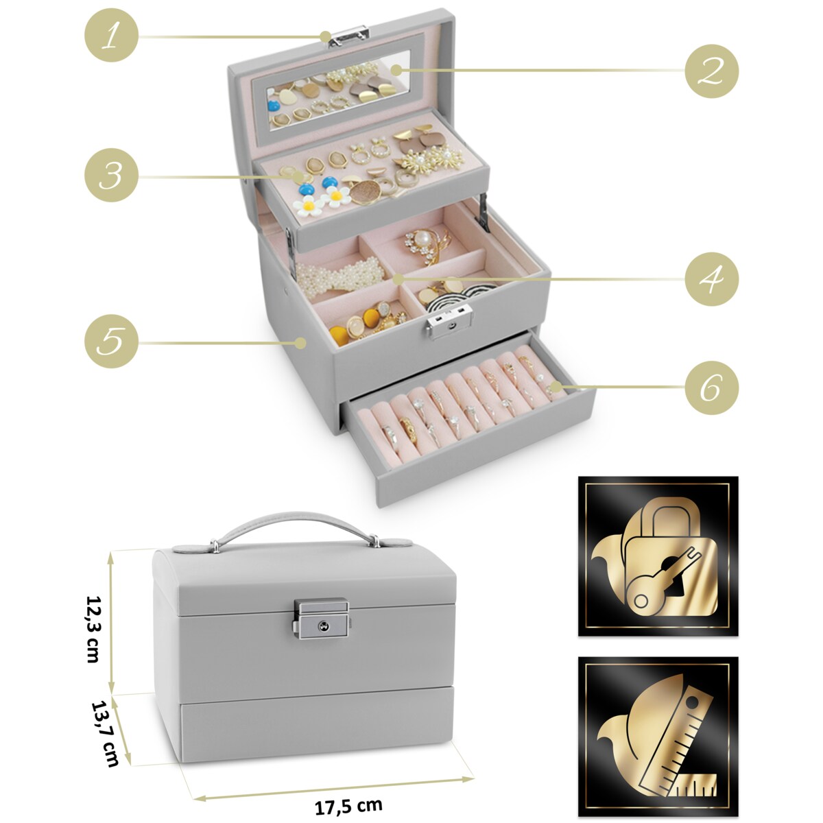 Szkatułka na biżuterię skrzynka pudełko kuferek Massido