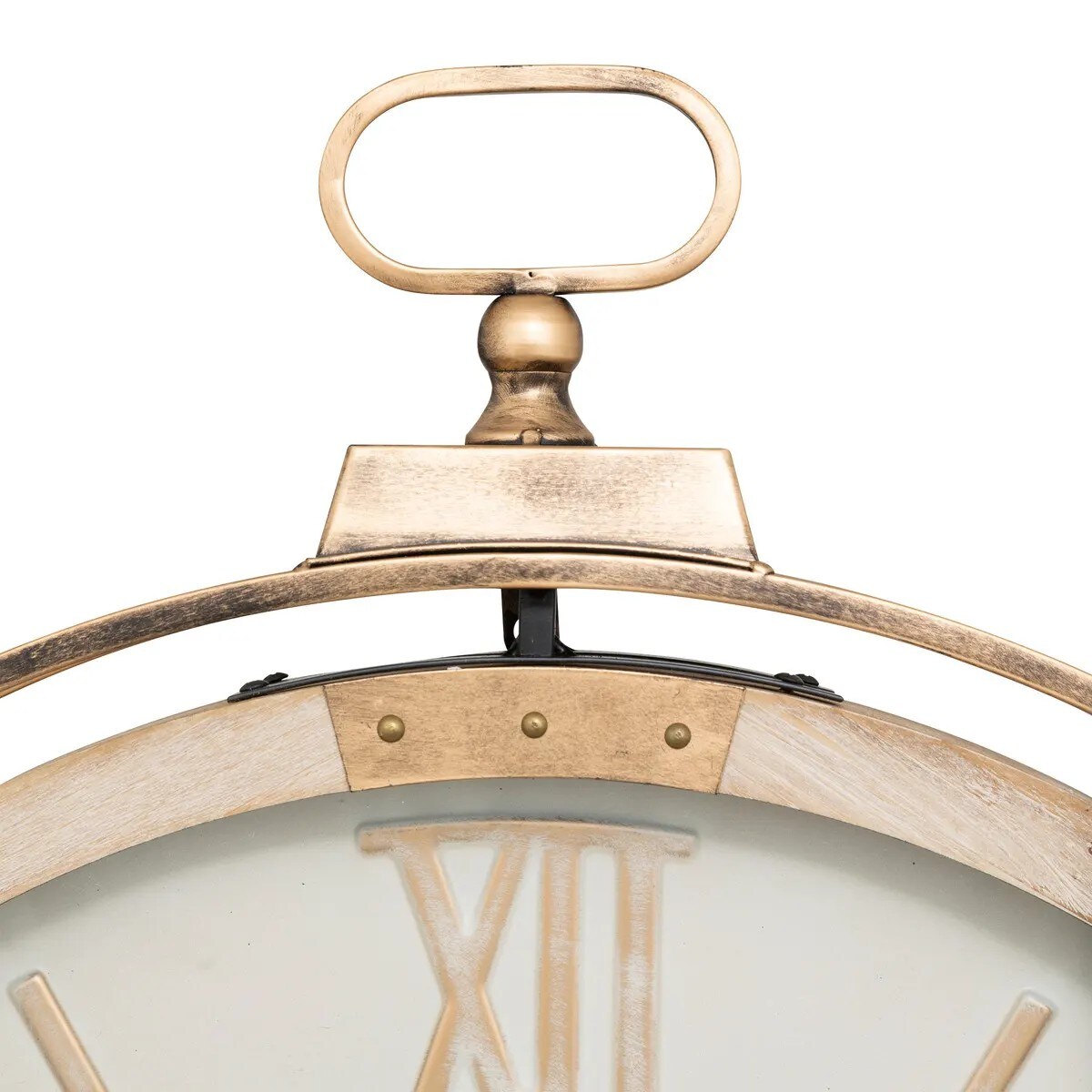 Zegar wiszący beżowo - złoty Sonika 74 cm