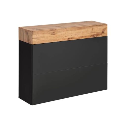 Szafka na buty wisząca EASY czarna/dąb wotan