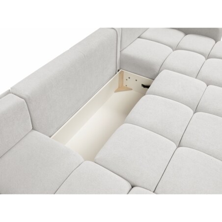 Nowoczesny Narożnik U SOHI z funkcją spania, Curio 80 - Jasny szary