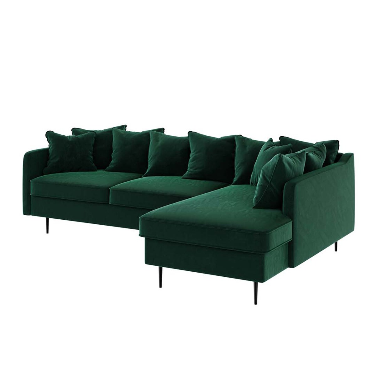 Esme Sofa narożna - ciemnozielona