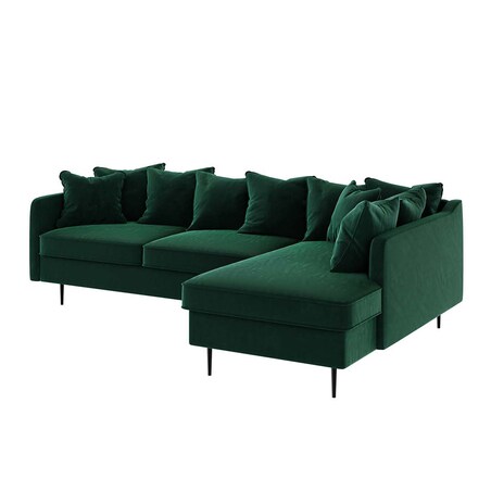 Esme Sofa narożna - ciemnozielona