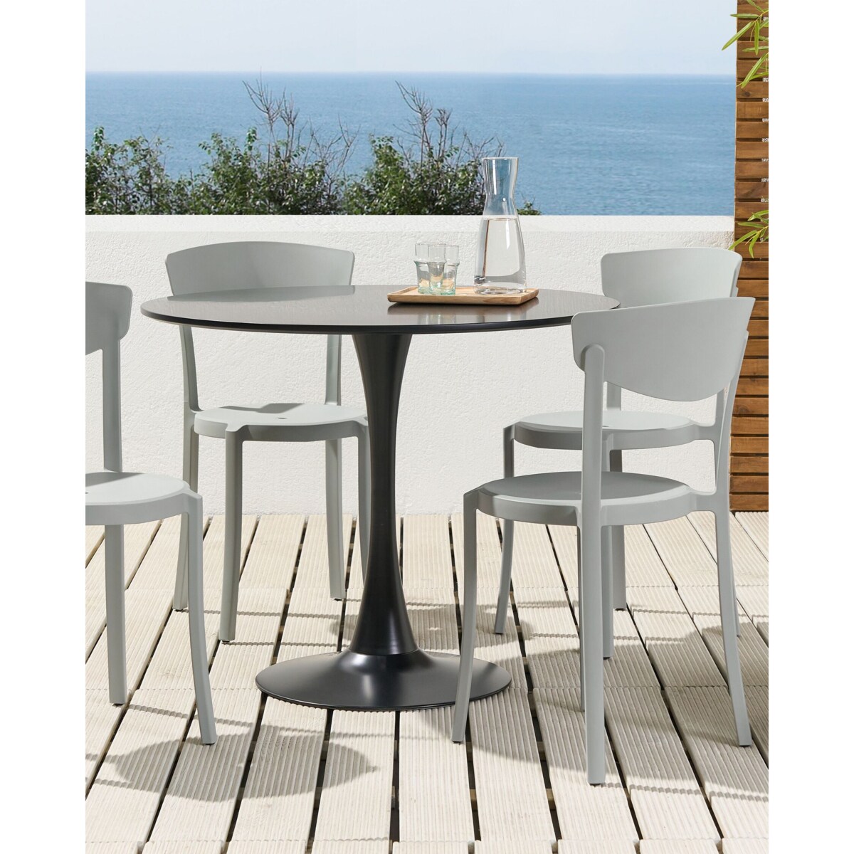 Zestaw 4 krzeseł ogrodowych VIESTE Jasnoszary