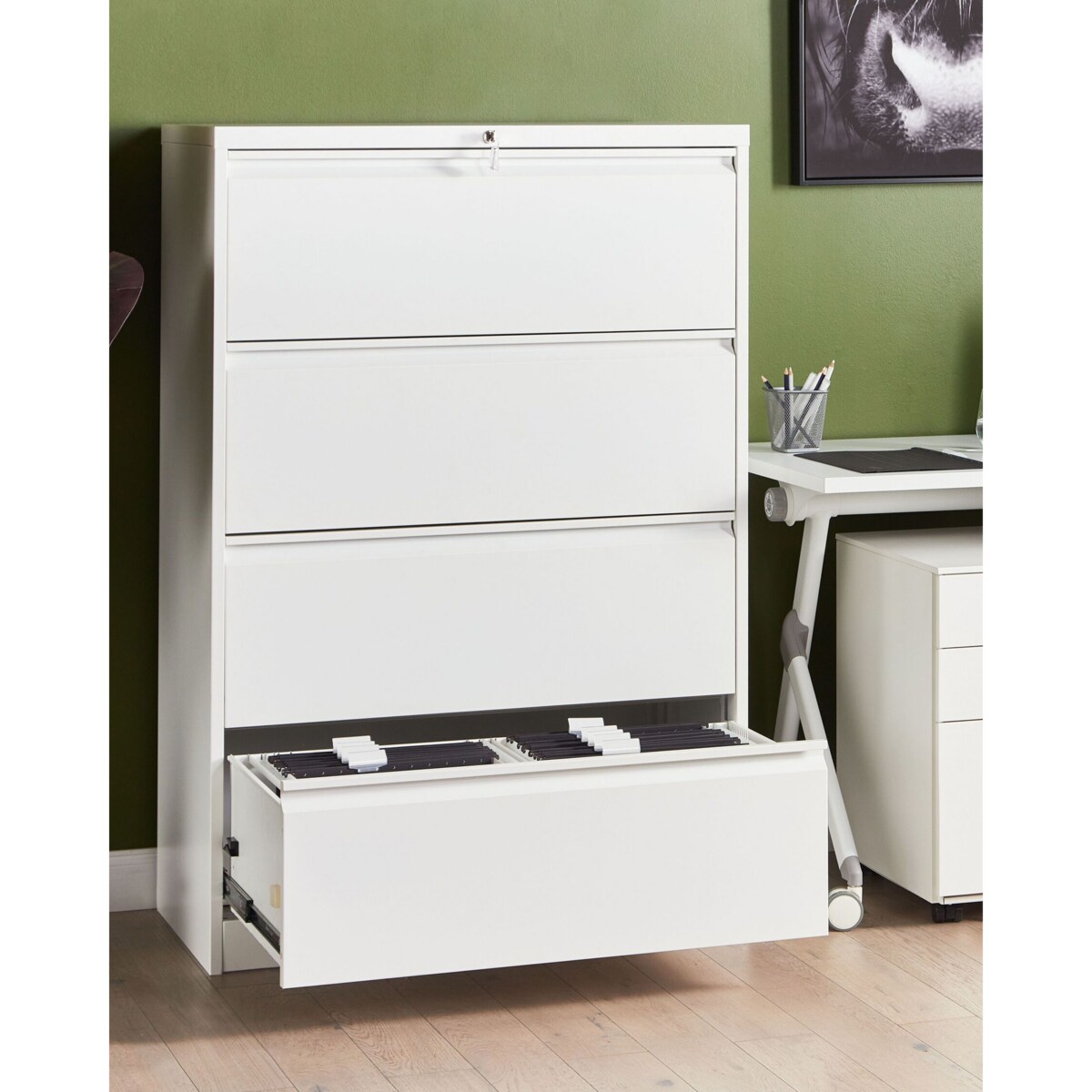 Szafka biurowa metalowa biała HALITE