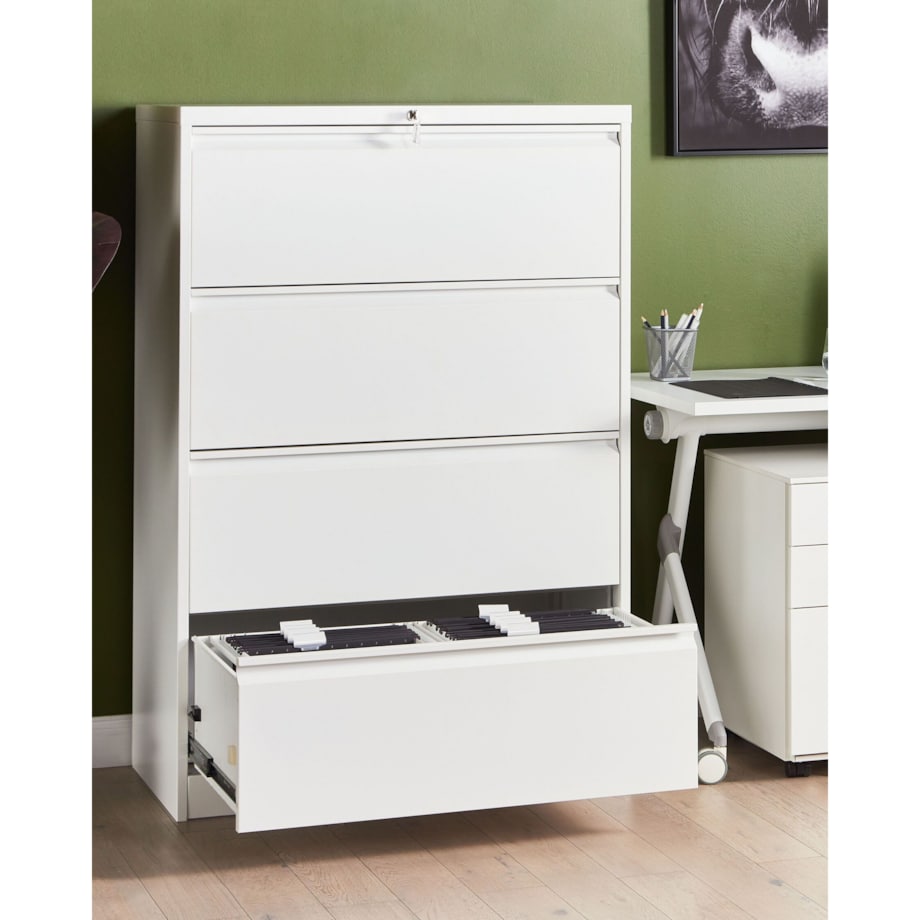 Szafka biurowa metalowa biała HALITE