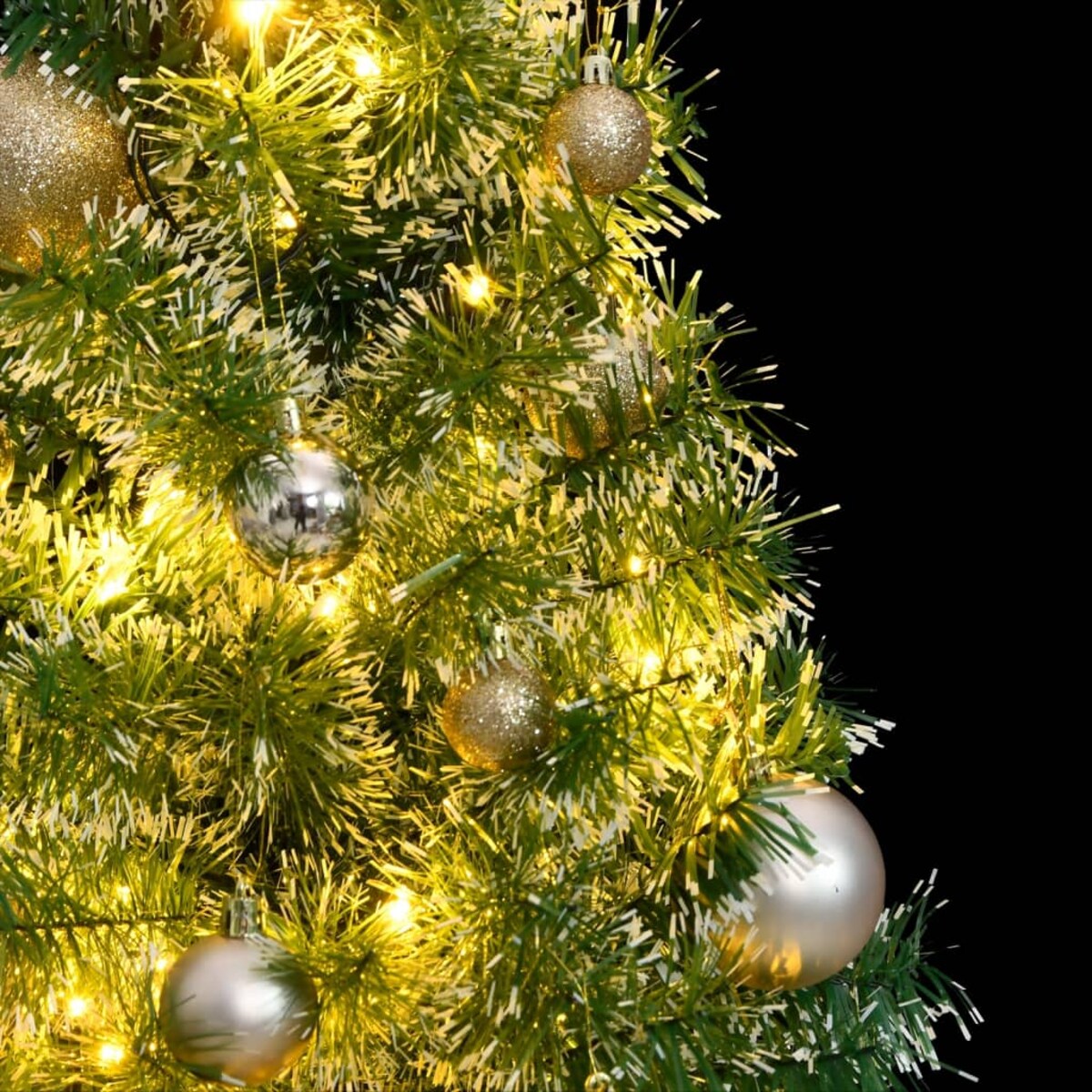 vidaXL Sztuczna choinka ze 150 LED, bombkami i śniegiem, 150 cm