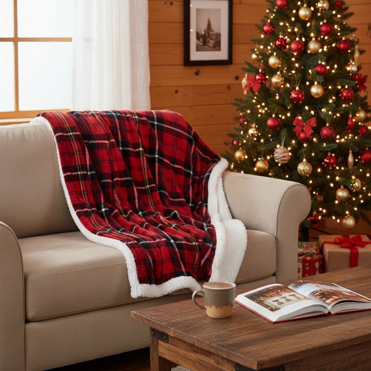 Koc w kratę, 200 x 150 cm