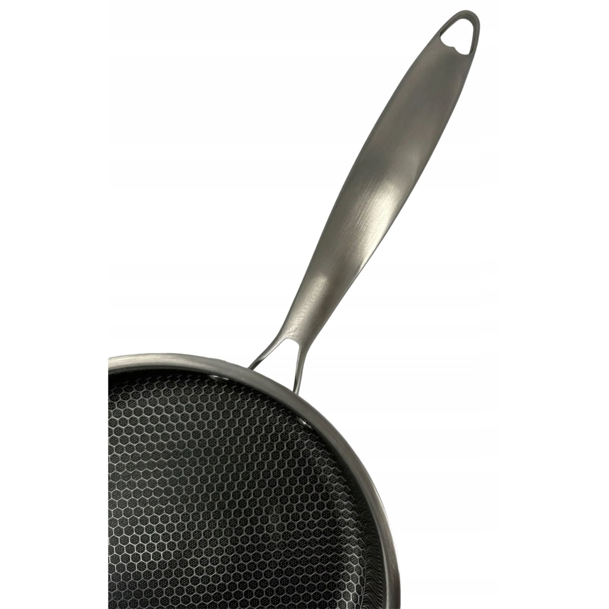 Patelnia Stalowa Głęboka Do Smażenia 28 Cm Z Pokrywą Nieprzywierająca Indukcja